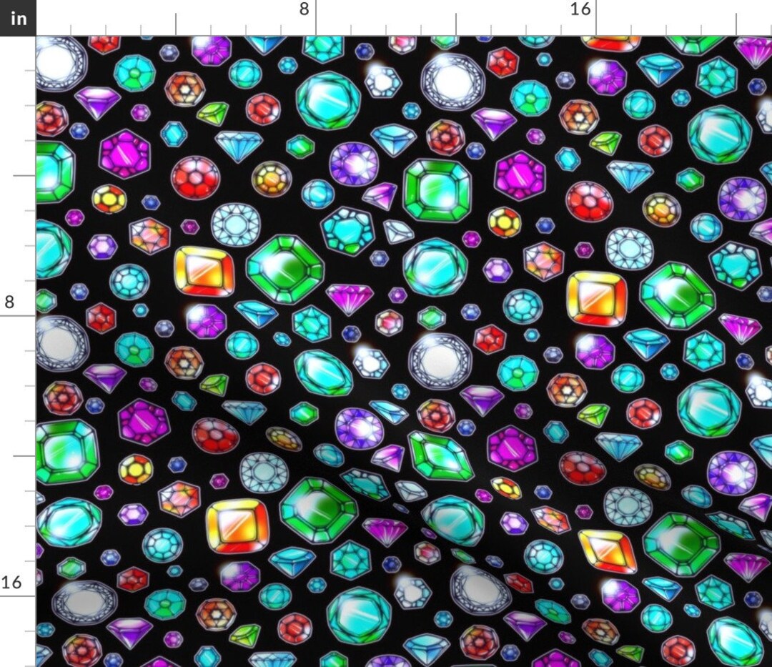 Gemstones Fabric Gems by Jadegordon Gem Crystal Bling Bling Rainbow
