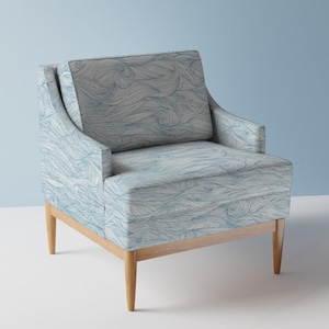 Abstract Upholstery Fabric- Waves by innaogando - Blue Waves Lines Swirls Water Like Geometric Nautical  Fabric By The Yard With Spoonflower