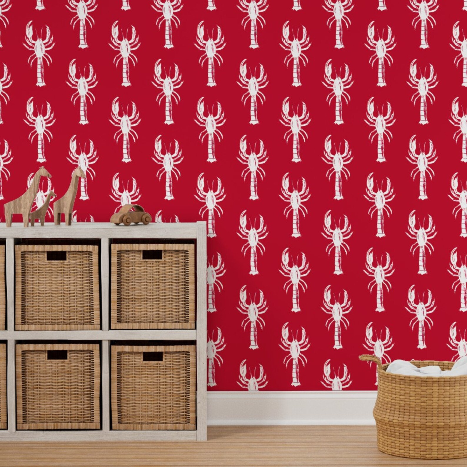 Lobster Wallpaper Rockon Lobster Red by Lisakling Fruit Etsy