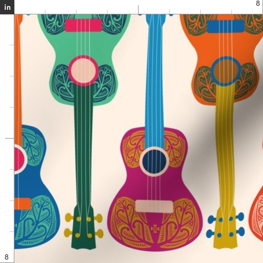 Bright Ukuleles Fabric Hawaiian Ukulele By Pakanta Handmade Etsy