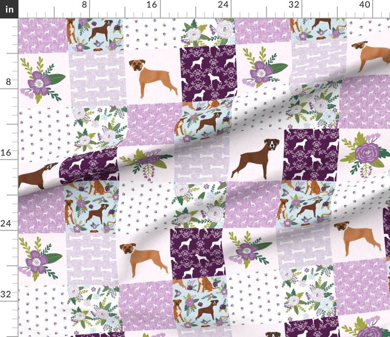 Boxer Fabric Boxer Pet Quilt C Dog Breed Nursery Cheater Etsy