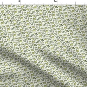 Tiny Dinos Fabric - Dinosaurs In Green Tiny Small by caja_design - Dinosaurs Kids Gender Neutral Green Fabric by the Yard by Spoonflower