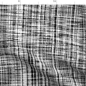 Black And White Cross Hatched Fabric - Black And White ~ Luxe By Peacoquettedesigns - Crosshatch Cotton Fabric By The Yard With Spoonflower