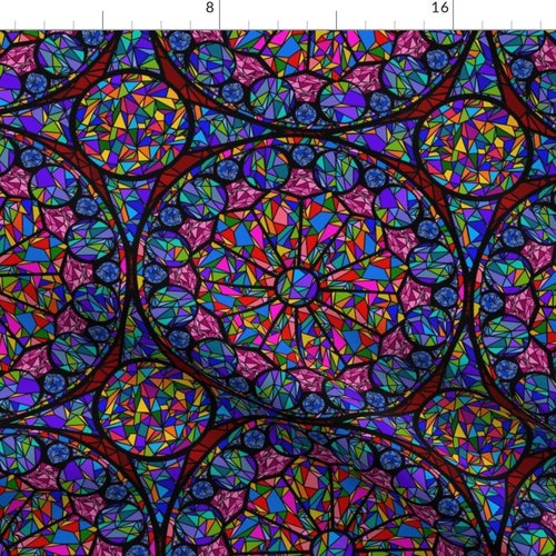 Stained Glass Floral Fabric Kaleidoscope Stained Glass by Vo Etsy