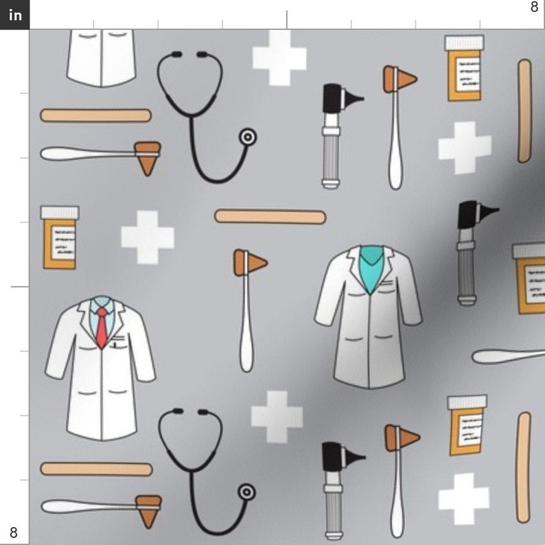 Doctor Fabric Doctor/medical Fabric by Littlearrowdesign Etsy