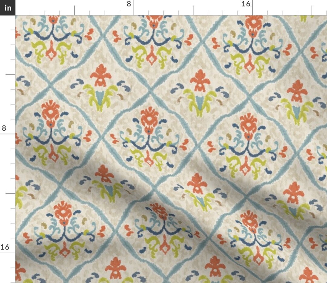 Vintage Damask Fabric Manor Ikat Damask by Etsy