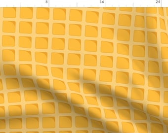 Breakfast Waffle Fabric - Breakfast Waffle By B0rwear - Yellow Breakfast Food Kitchen Decor Cotton Fabric By The Yard With Spoonflower