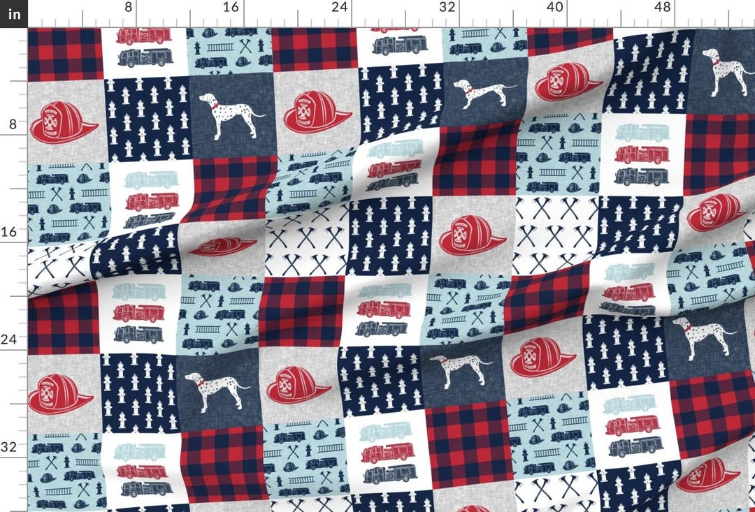 Firefighter Extra Wide Sateen Fabric- Firefighter Wholecloth by ...