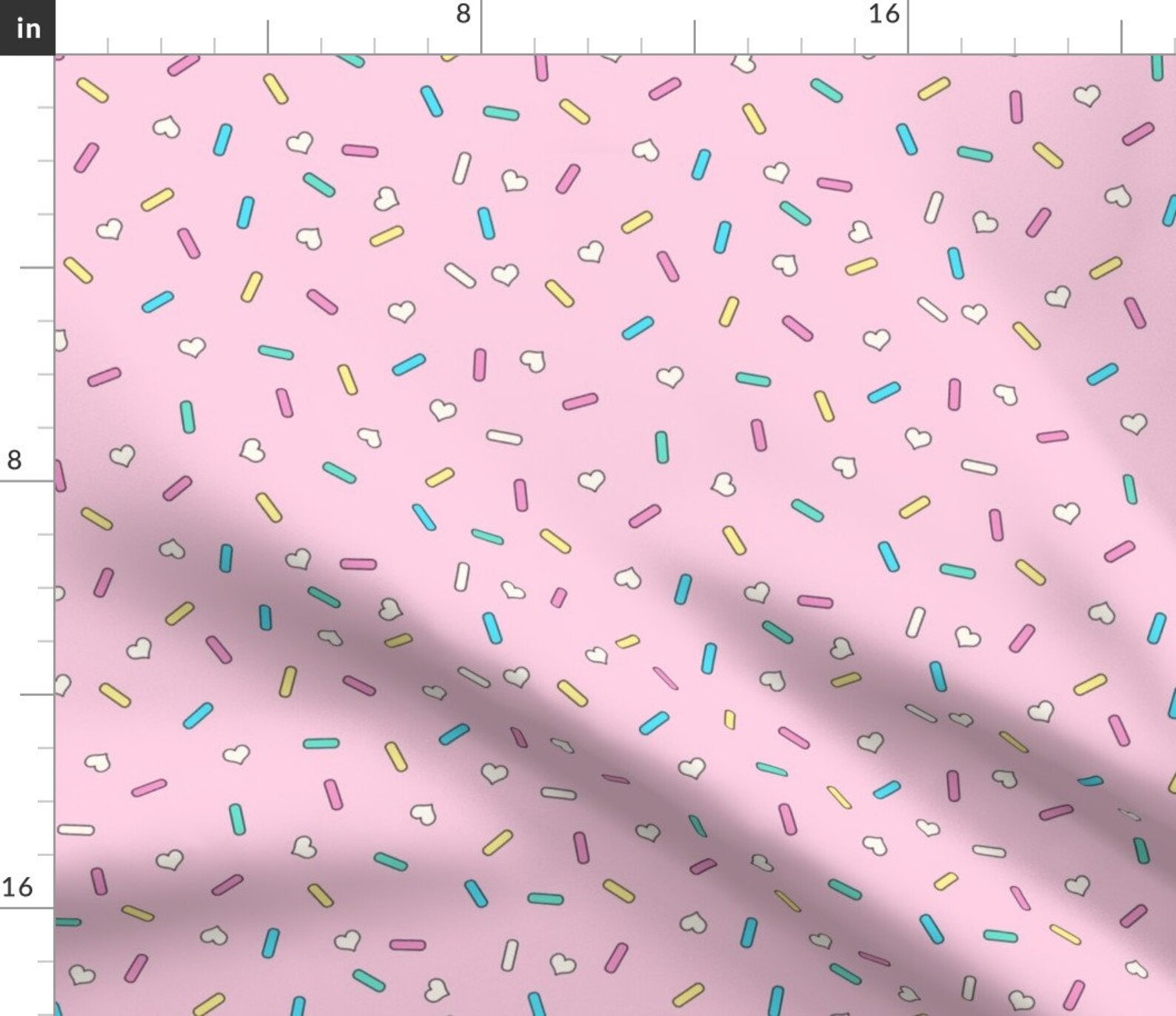 Sprinkles Fabric Heart Sprinkles by Sylviaoh Pink Birthday Etsy UK
