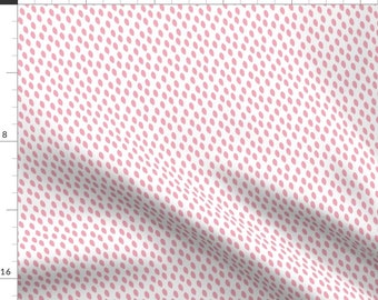 Pink Drops Fabric - Libertine - Mint Pink Collection 4/5 By Trinetollefsen - Pastel Girly White Cotton Fabric By The Yard With Spoonflower