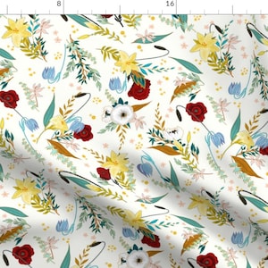 Floral Garden Fabric - Garden by onesweetorange - Spring Floral Summer Floral Poppy Field Poppies  Fabric by the Yard by Spoonflower
