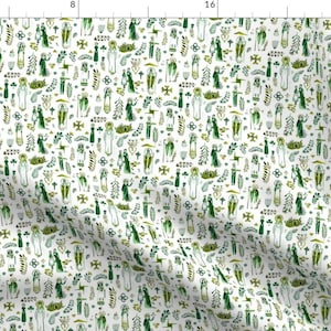 Green Catholic Saints Fabric - Saints Of Ireland By Abigailhalpin - Green and White Mask Scale Cotton Fabric By The Yard With Spoonflower