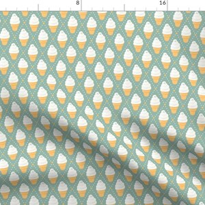 Vanilla Ice Cream Apparel Fabric - Vanilla Soft-serve by gretchenkent - Summer Sweet Treat Mint Sage Green Clothing Fabric by Spoonflower