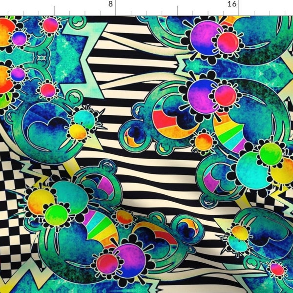 Pop Art Fabric - Funky Town By Whimzwhirled - Pop Art Cotton Fabric By The Yard With Spoonflower