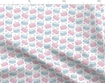 Macaron Fabric - Macarons By Innamoreva - Hipster Watercolor Macaron and Hearts Cotton Fabric By The Yard With Spoonflower