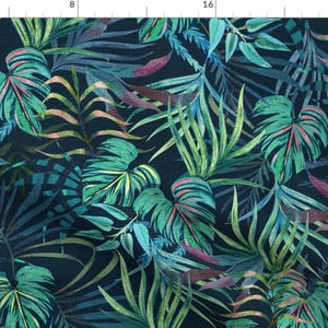 Lavish Tropical Fabric - In A Tropical Mood By Michele Norris - Moody Jungle Green Rainforest Cotton Fabric By The Yard With Spoonflower