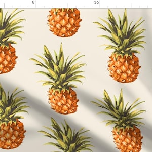 Vintage Pineapple Fabric - Vintage Pineapple By Jamiemgodfrey - Vintage Summer Beach Pineapple Cotton Fabric By The Yard With Spoonflower