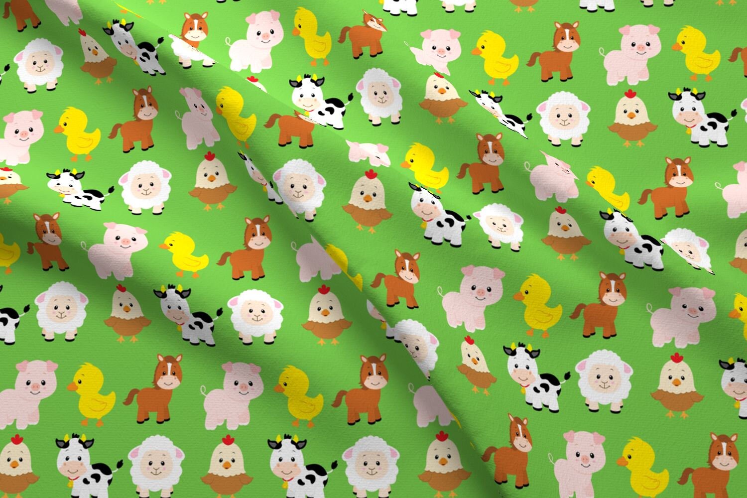 Farm Animals Fabric Farm Animals By Sunshineandspoons Baby Etsy