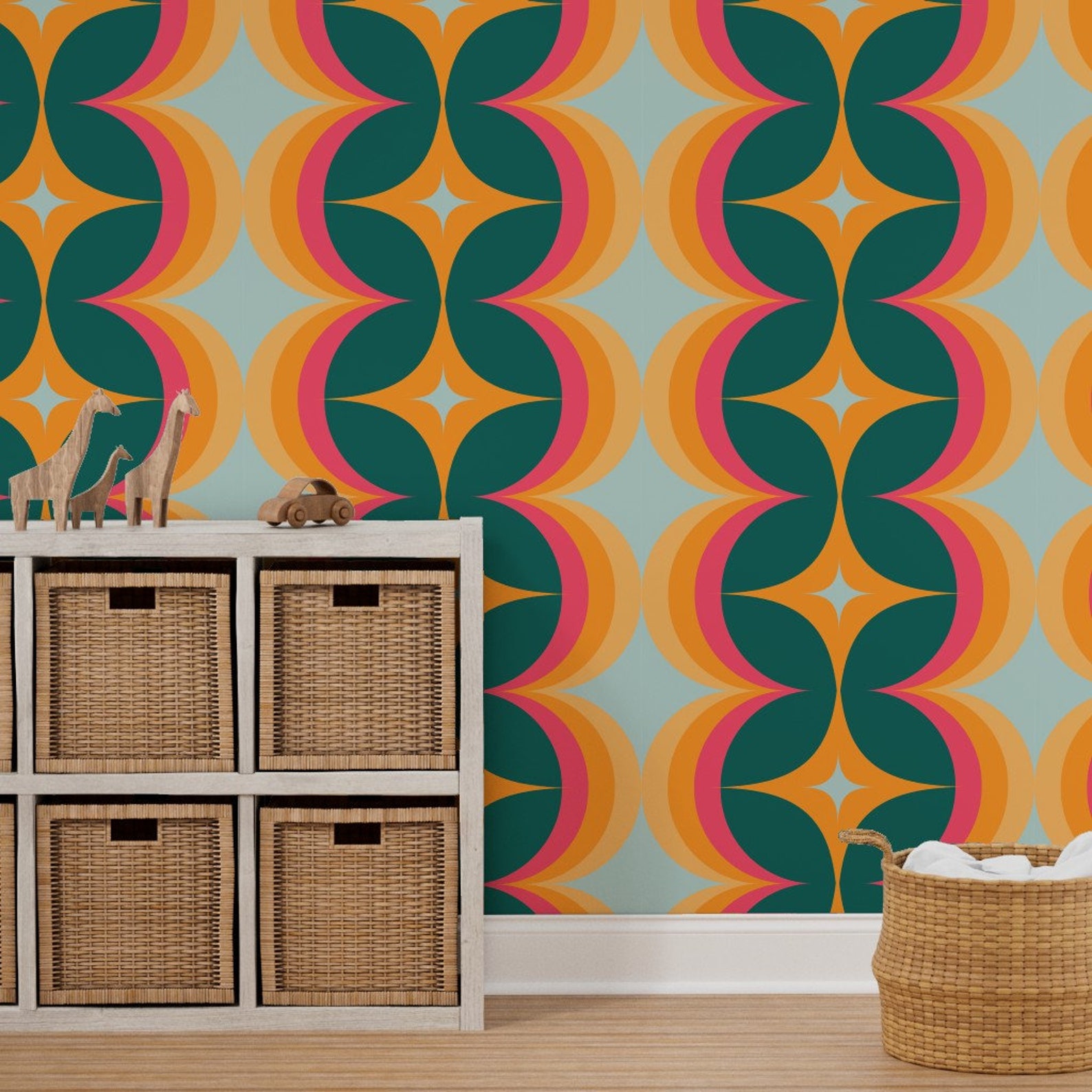 Vintage Stripe Wallpaper 70's Retro by Annhurleydesign Etsy