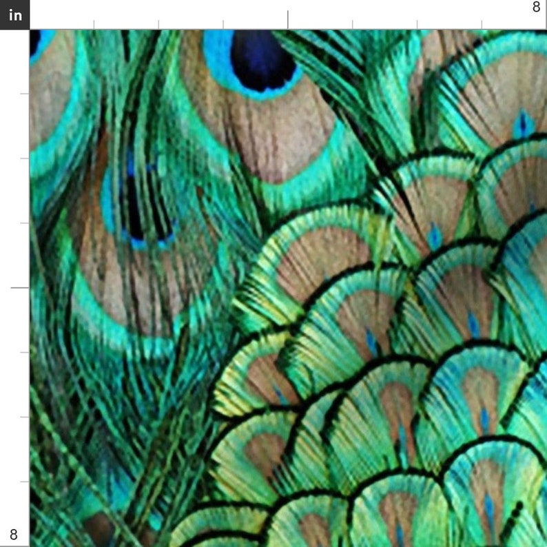 Peacock Fabric Peacock 3 Large by Glimmericks Peacock Etsy UK