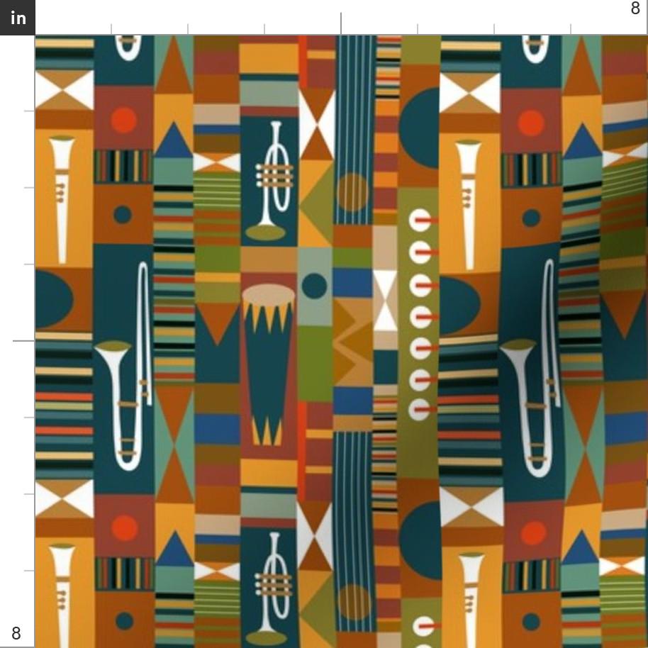 Abstract Jazz Fabric - Jazz Small by Vo Aka Virginiao - Mod Jazz Home ...