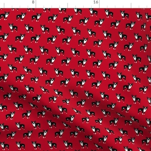 Boston Terrier Fabric - Boston Terrier Fabric Dog Fabrics - Red By Petfriendly - Boston Terrier Cotton Fabric By The Yard With Spoonflower