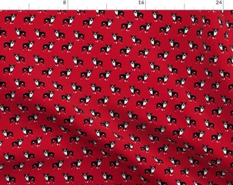 Boston Terrier Fabric - Boston Terrier Fabric Dog Fabrics - Red By Petfriendly - Boston Terrier Cotton Fabric By The Yard With Spoonflower