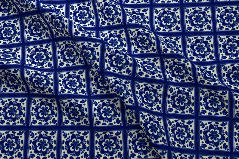 Mexican Tiles Fabric Mexico In Colors 2 By Bymemi Image 0
