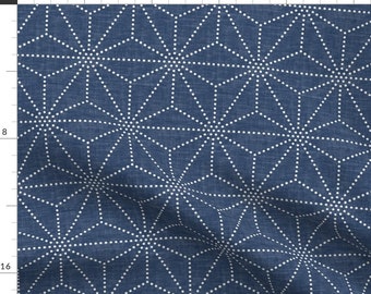 Shibori Fabric - Shibori Stars By Kimsa - Shibori Blue Tie Dye Trending Geometric Polka Dot Cotton Fabric By The Yard With Spoonflower