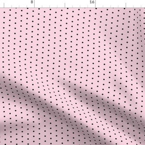 Dot Fabric - Pink And Black Sweet Preppy Tiny Small Polka Little Baby Girl By Andrea Lauren - Cotton Fabric By The Yard With Spoonflower