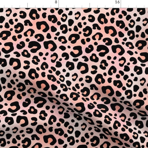Pink Leopard Print Fabric Leopard Fur in Pink Colors by Ybt Etsy