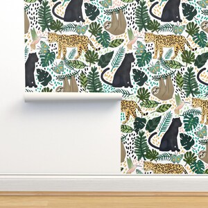 Rain Forest Wallpaper - Emerald Rain Forest Animals By Tangerine-Tane - Custom Printed Removable Self Adhesive Wallpaper Roll by Spoonflower image 4