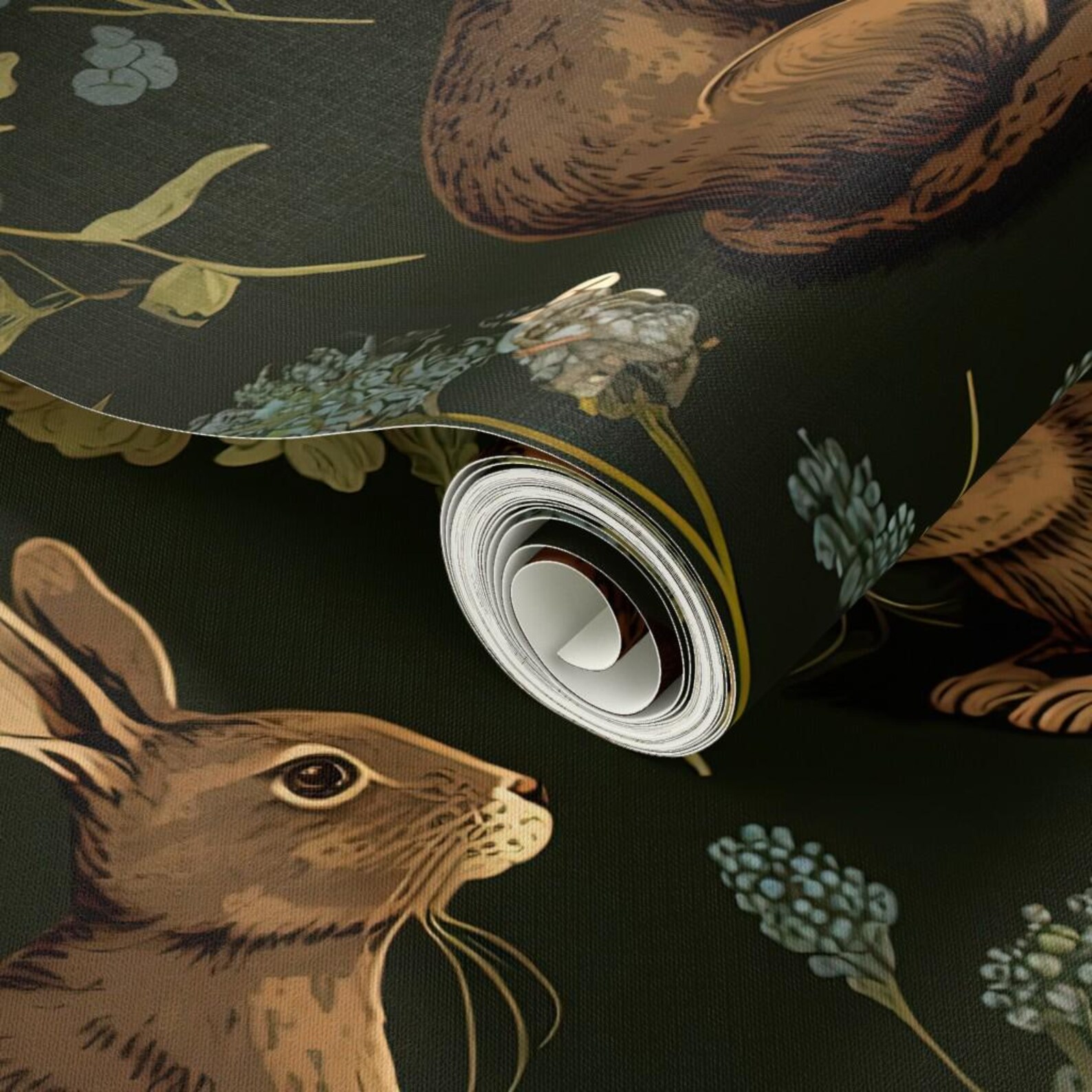 Medieval Rabbit Removable Peel and Stick Wallpaper - Woodland Bunny ...
