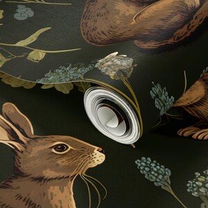 Medieval Rabbit Removable Peel and Stick Wallpaper - Woodland Bunny ...