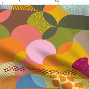 Abstractdc Mod Colorful Geo Fabric - Summertime / Large Scale By Heidi-Abeline - Abstractdc Cotton Fabric By The Yard With Spoonflower