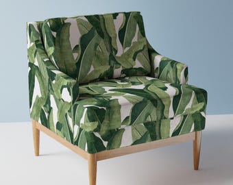 Banana Leaf Upholstery Fabric- Tropical Leaves by willowlanetextiles - Large Green Tropical Jungle  Fabric By The Yard With Spoonflower