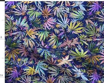 Tissu de marijuana - Sativa Indica Pastels par Camomoto - Tissu de coton de marijuana par cour avec Spoonflower