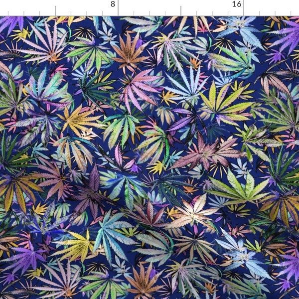 Marijuana Fabric - Sativa Indica Pastels By Camomoto - Marijuana Cotton Fabric By The Yard With Spoonflower