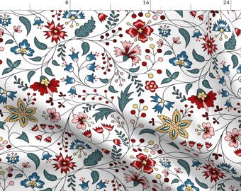 Chintz Tiny Floral Fabric - Chintz Spring Floral Illustration By Sveta Aho - Chintz Floral Cotton Fabric By The Yard With Spoonflower