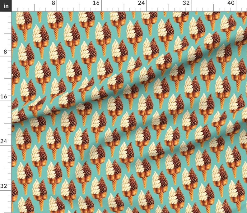 Dual Ice Cream Cone Fabric Ice Cream Twin Cone teal by Etsy