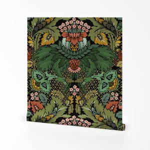Modern Victorian Removable Peel and Stick Wallpaper - Art Deco - Wall Art Wall Decor - Victorian Flower Damask by design_dannick