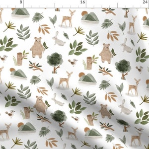 Gender Neutral Baumwollstoff Salbeigrüne Waldtier Kollektion Blütenblatt Signature Quilting Baumwolle Mix & Match Stoff von Spoonflower Option F