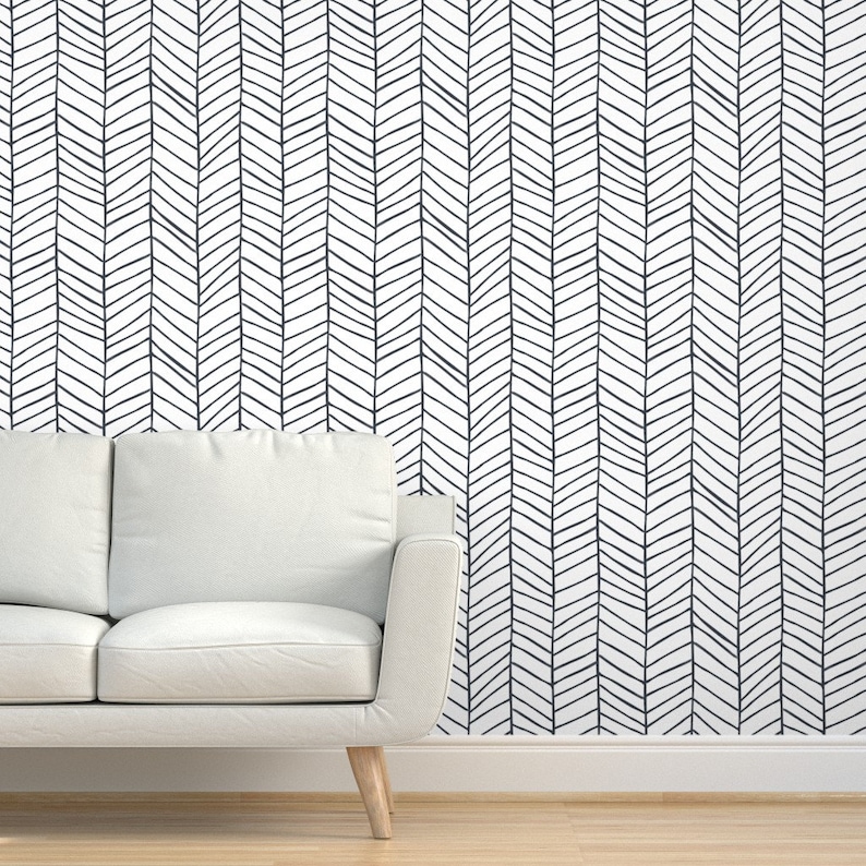 Herringbone Wallpaper Herringbone by Jillcookdesigns | Etsy