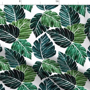 Monstera Leaves Fabric - Monstera Leaves Medium By Crystal Walen- Tropical Paradise Hawaii Plants Cotton Fabric By The Yard With Spoonflower