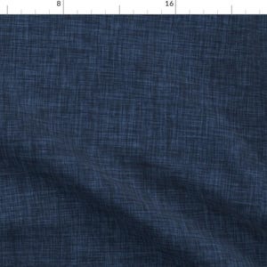 Navy Linen Look Fabric - Navy Linen No. 2 By Ivieclothco - Navy Linen Faux Texture Blue Solid Cotton Fabric By The Yard With Spoonflower