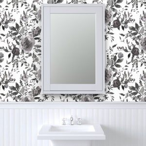 Black and White Wallpaper Black White Garden by Shopcabin - Etsy