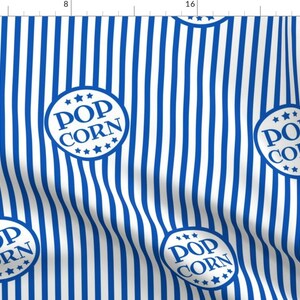 Picnicblue Fabric - Fresh Delicious Popcorn (Picnic Blue, Large) By Weavingmajor - Picnicblue Cotton Fabric By The Yard With Spoonflower