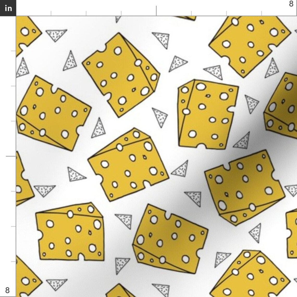 Swiss Cheese Fabric Yellow Geo Novelty Food Fabric Print For Etsy