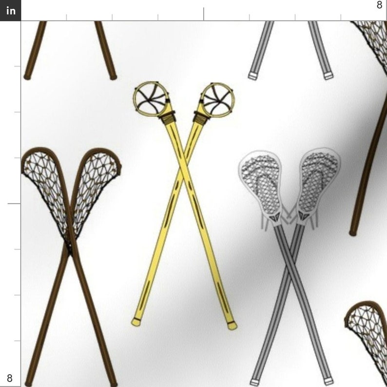 Crossed Lacrosse Sticks Fabric High School Collegiate Sports Etsy
