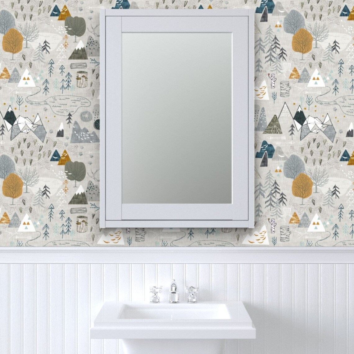 Boy Adventure Nursery Wallpaper Max's Map grey by Etsy